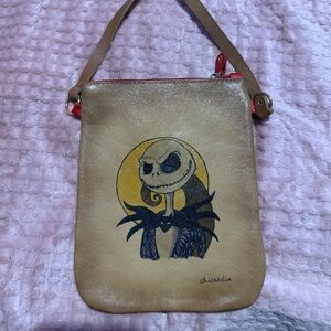 Leather Crossbody Bag with Nightmare Before Christmas design